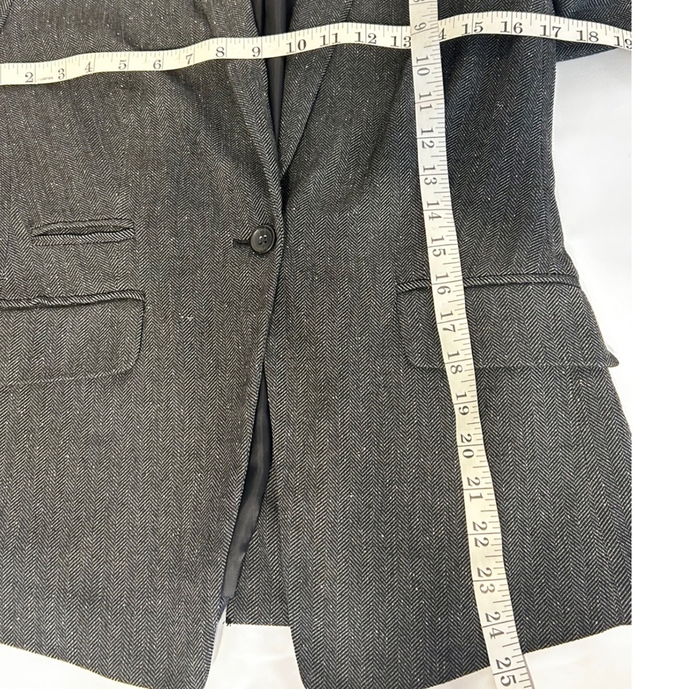 Banana Republic City Blazer Grey Herringbone Textured Women's Size 6 - Picture 7 of 10
